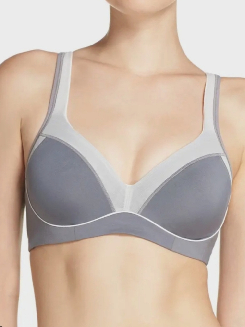 Natori Zen Sports Bra Convertible Underwire Padded Bra - Gray...Size 30DD